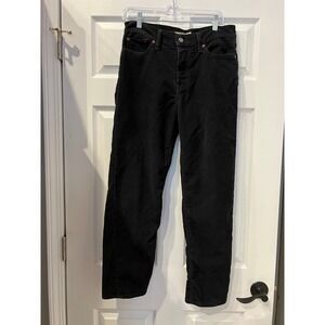 Levis Wedgie Straight Pants Black Corduroy High Rise Button Fly 29 Retro